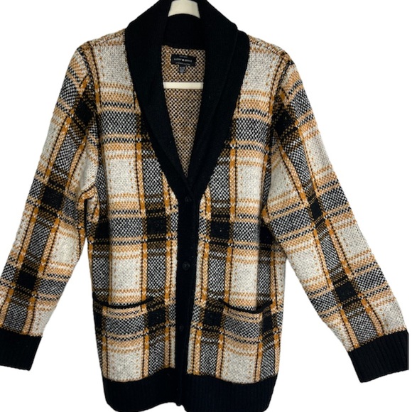 Lucky Brand Sweaters - Lucky Brand Oversize Plaid Knit Cardigan Sweater XL